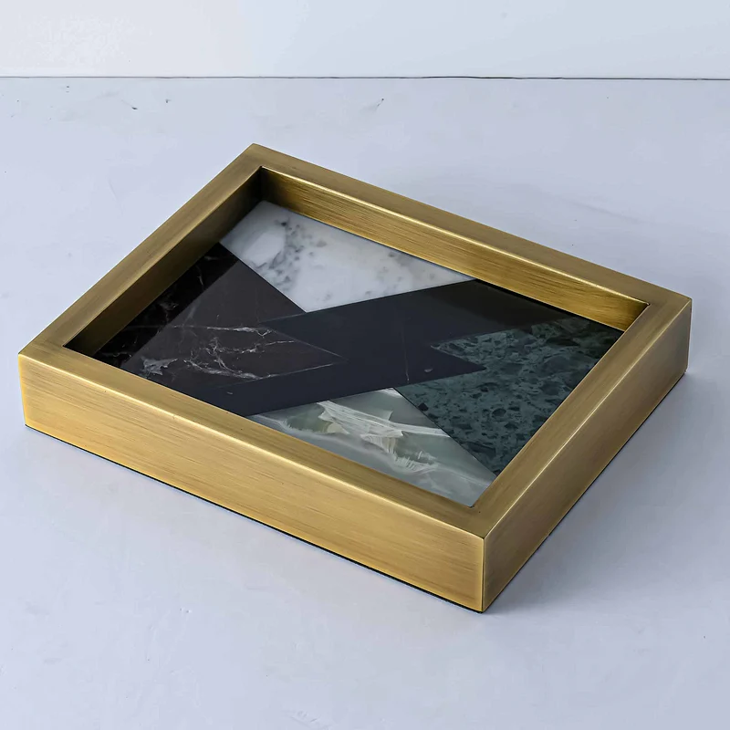 Color matching marble craft square tray